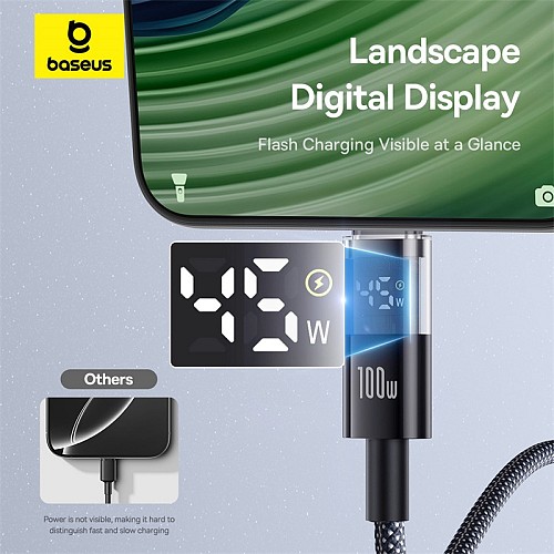 Baseus Cable USB-C to USB-A Display 2 Series Braided 100W 1.0m Black - Image 3