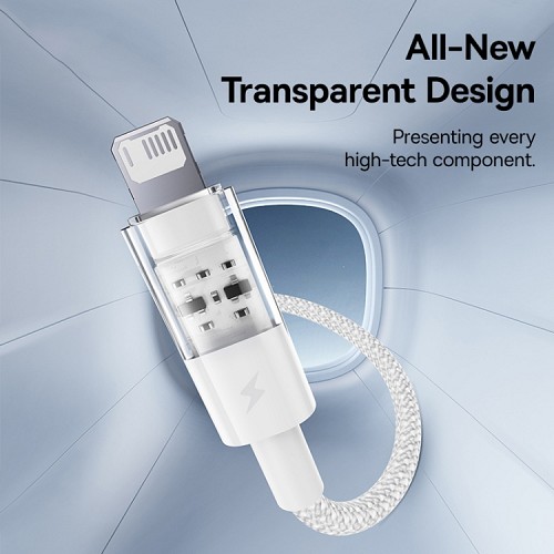 Baseus Cable Lightning to USB-A Gem Series Moon White - Image 3