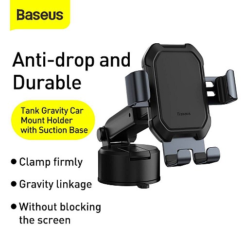 Baseus Tank Gravity Car Mount Holder with Suction Base - Image 5