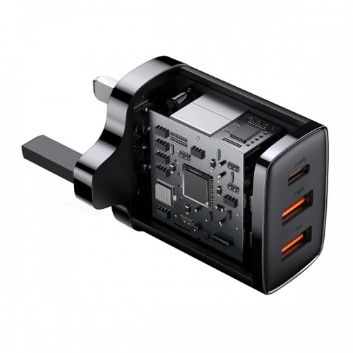 Baseus Charger Wall 30W USB-C/2xUSB-A UK - Image 2