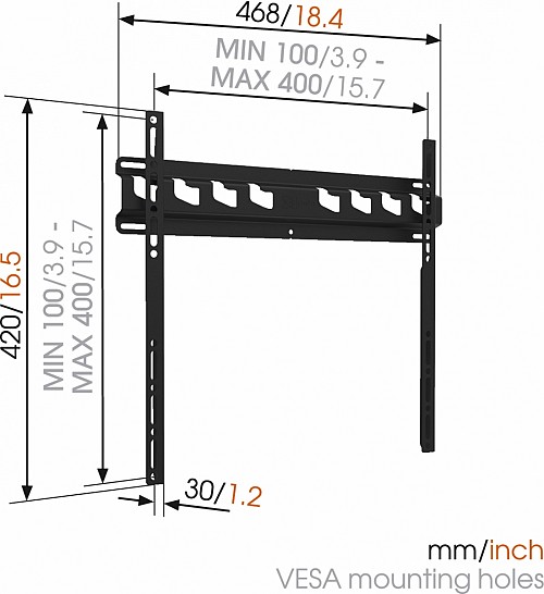 Vogels MA3000 FLAT TV Wall Mount 32-65'' Fixed Black - Image 2