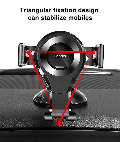 Baseus SUYL-XP0S Osculum Type Gravity Dashboard Car Mount Black - Image 3
