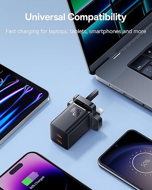 Baseus Charger Wall 40W USB-Cx2 UK MINI GaN5 - Image 2
