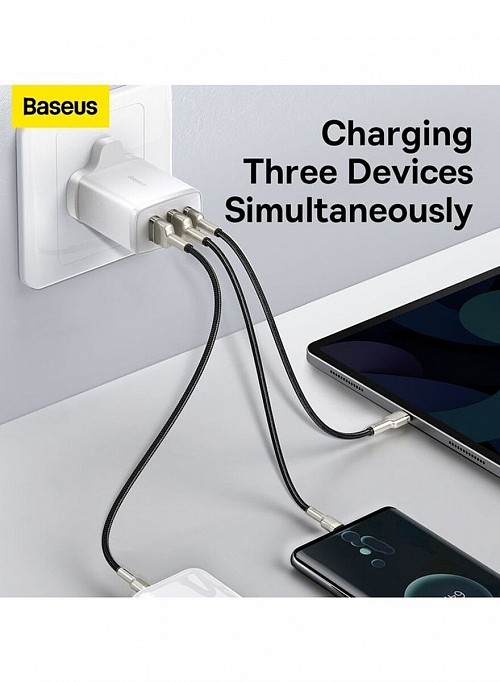 Baseus Charger Wall 30W USB-C/2xUSB-A UK - Image 5