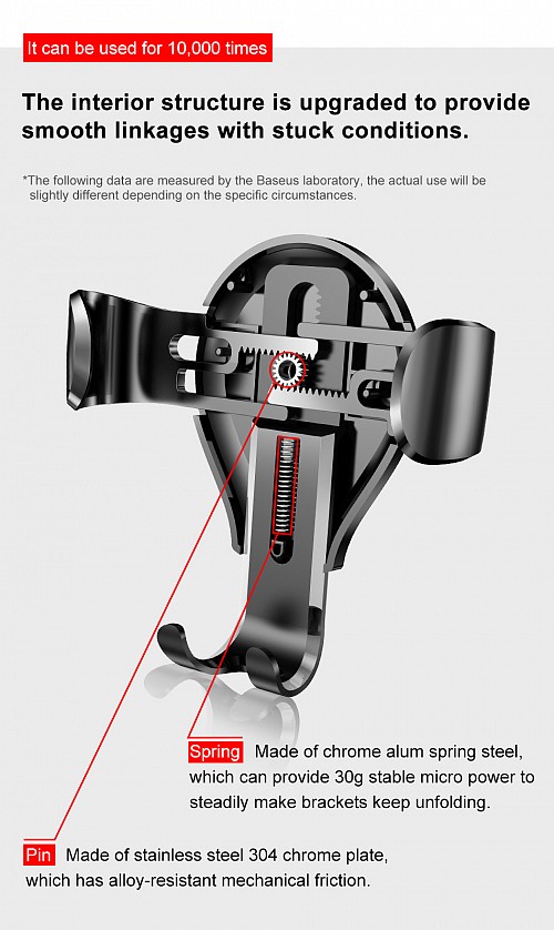 Baseus SUYL-XP0S Osculum Type Gravity Dashboard Car Mount Black - Image 8