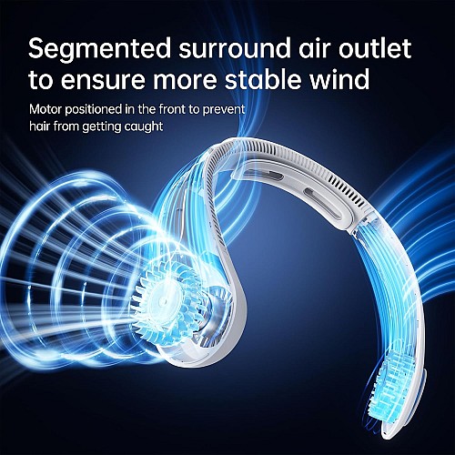Jisulife Neck Fan Bladeless 5000mAh NECK FAN 4 Grey - Image 3
