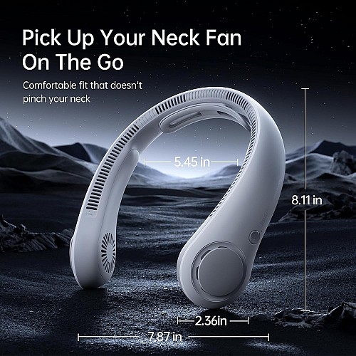 Jisulife Neck Fan Bladeless 5000mAh NECK FAN 4 Grey - Image 6