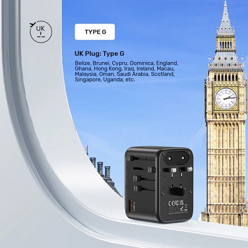 Unitek Charge Wall 65W Travel Adapter 3xUSBC+USBA Black P1122A - Image 10