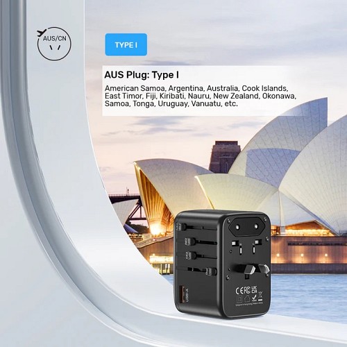 Unitek Charge Wall 65W Travel Adapter 3xUSBC+USBA Black P1122A - Image 8