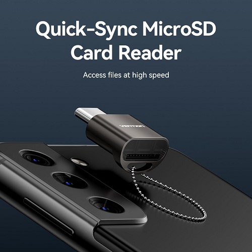 Vention CLMH0 Metal USB-C Card Reader for Micro SD Cards - Image 5
