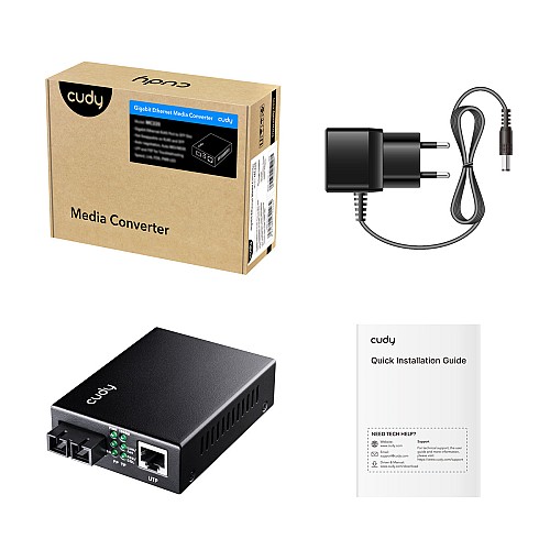 Cudy Fiber Media Converter Gigabit 1310nm SM 20Km SC MC100GSA-20 - Image 3