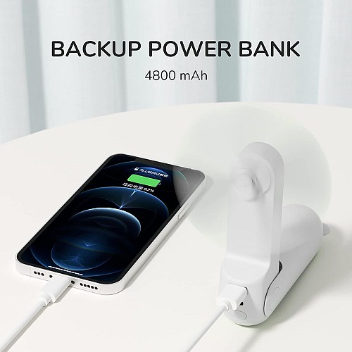 Jisulife F8X Plus White Portable Personal Fan with Lanyard & Powerbank function to Charge you Phone - Image 7