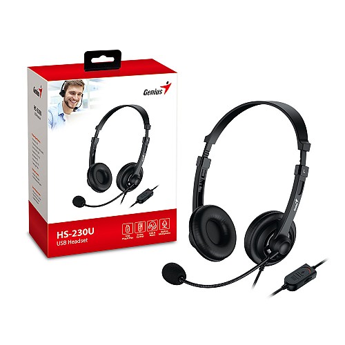 Genius Headset USB-A InLine Control SoftEar Cups HS-230U - Image 4