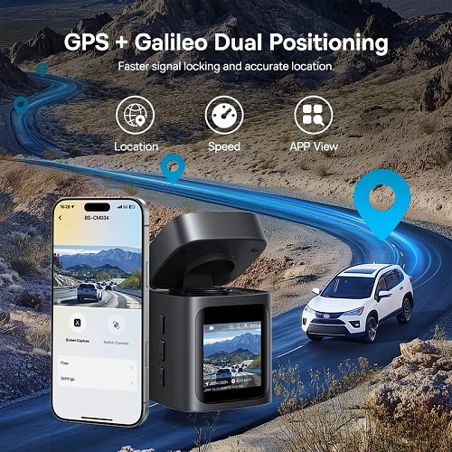 Baseus Car Dashcam Front 3K GPS+Solar PrimeTrip VD1 Black - Image 4