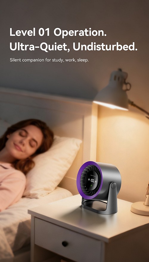 Vention PBIH0 Desktop Air Circulation Fan with Display & Wall Mount - Image 4