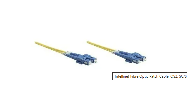 Intellinet Fibre Optic Patch Cable, OS2, SC/SC, 1m, Yellow, Duplex, Single-Mode, 9/125 µm, LSZH, Fiber, Lifetime Warranty, Polybag - Patch cable - SC single-mode (M) to SC single-mode (M) - 1 m - fibre optic - duplex - 9 / 125 micron - OS2 - halogen-free - Image 2