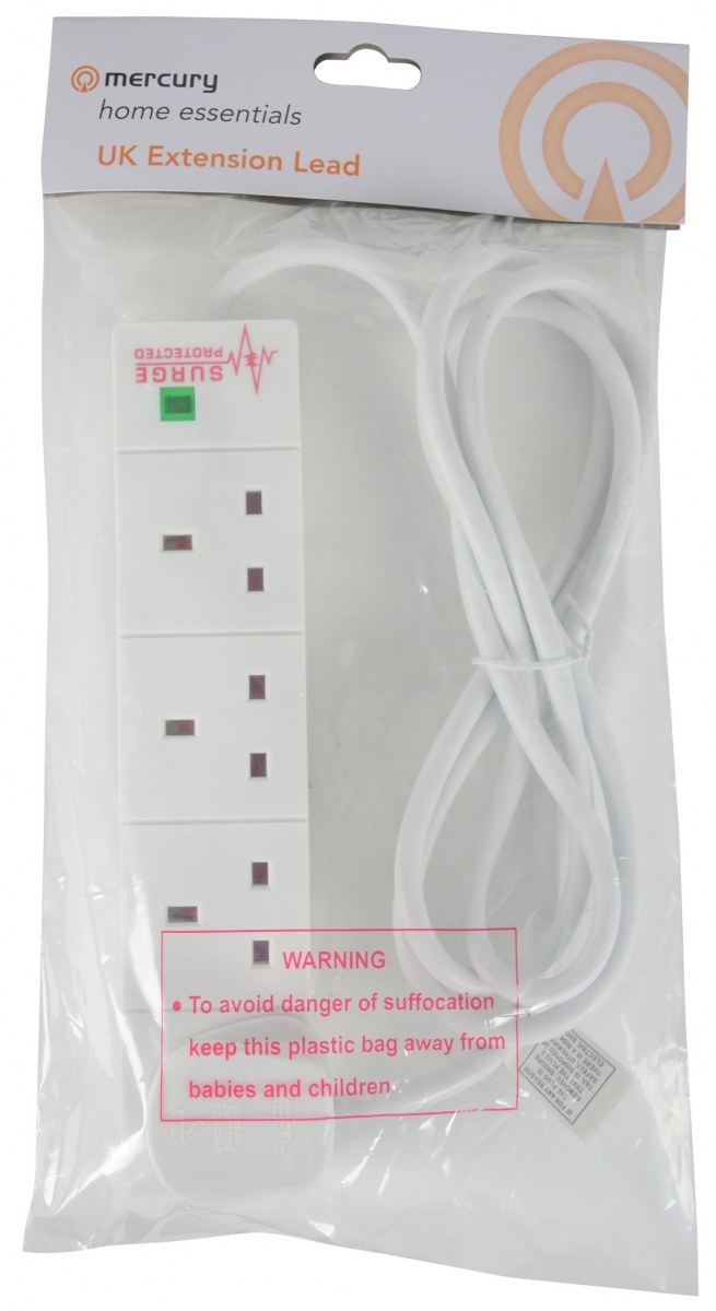 Mercury 4Gang with Surge Protector 2.0m in Polybag 430.009UK - Image 3