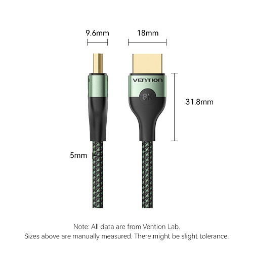 Vention HDMI Cable 2.1 8K60Hz Braided Ultra Thin 3.0m ALOGI - Image 3