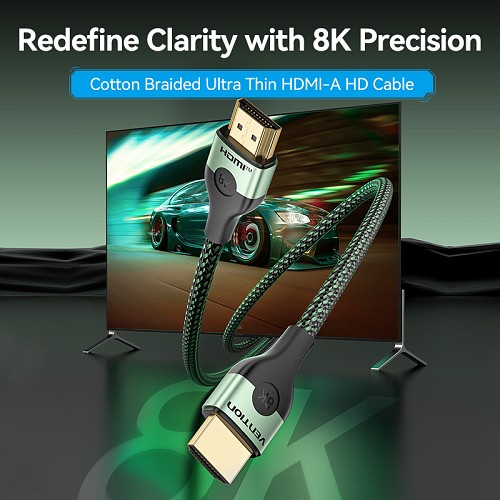 Vention HDMI Cable 2.1 8K60Hz Braided Ultra Thin 3.0m ALOGI - Image 13