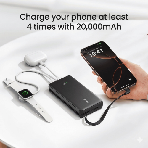 Anker Mobile Powerbank 20000 22.5W Built-In USB-C Cable Black - Image 3