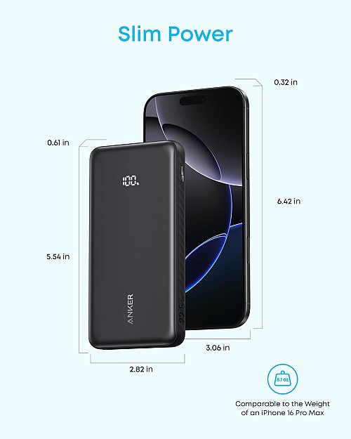 Anker Mobile Powerbank 20000 22.5W Built-In USB-C Cable Black - Image 5